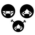 Vector icon on a medical theme, masked people.